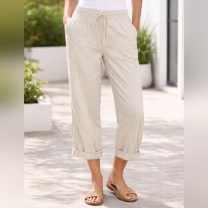 Hanna Andersson Wide Leg Drawstring Adjustable Length Khaki Capris
